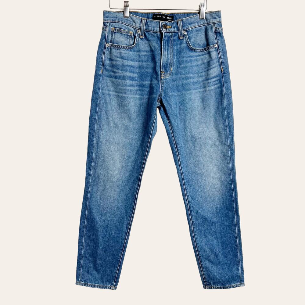 Veronica Beard High Waist Tapered Denim Blue Jeans Size 26